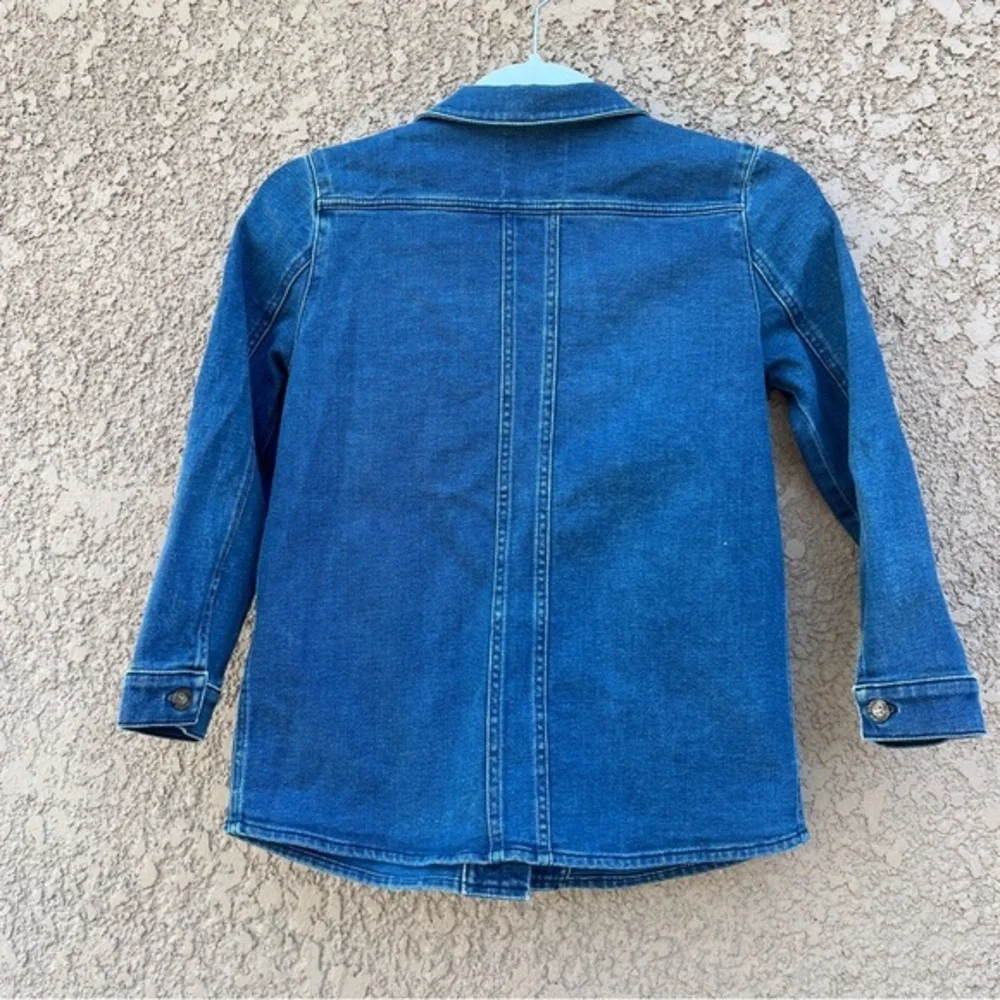Sezane Will Denim Jacket Size 10‎ w Pockets Classic Indigo Blue